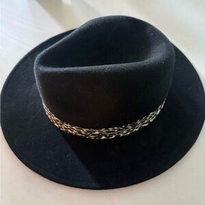 Black Wool Fedora Hat